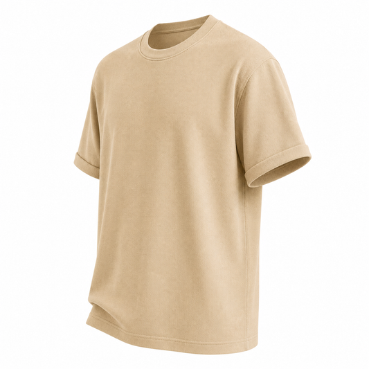 T-Shirts USA Men's Premium Beige Crew Neck T-Shirt