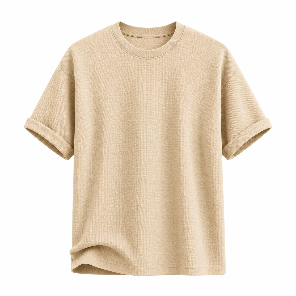 T-Shirts USA Men's Premium Beige Crew Neck T-Shirt