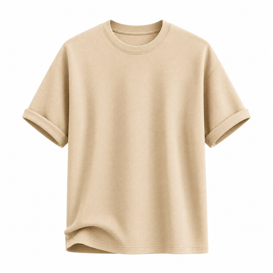 T-Shirts USA Men's Premium Beige Crew Neck T-Shirt
