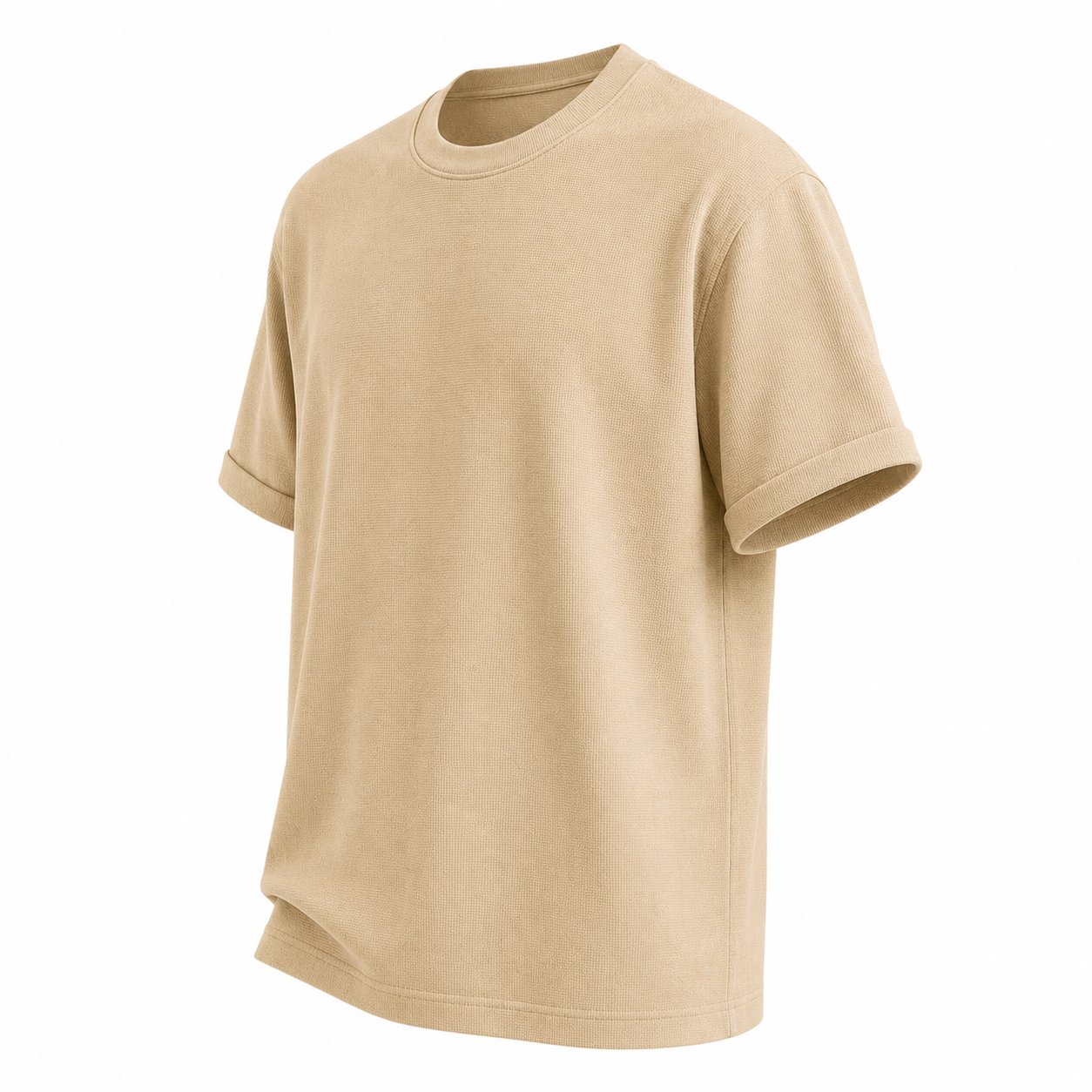 T-Shirts USA Men's Premium Beige Crew Neck T-Shirt