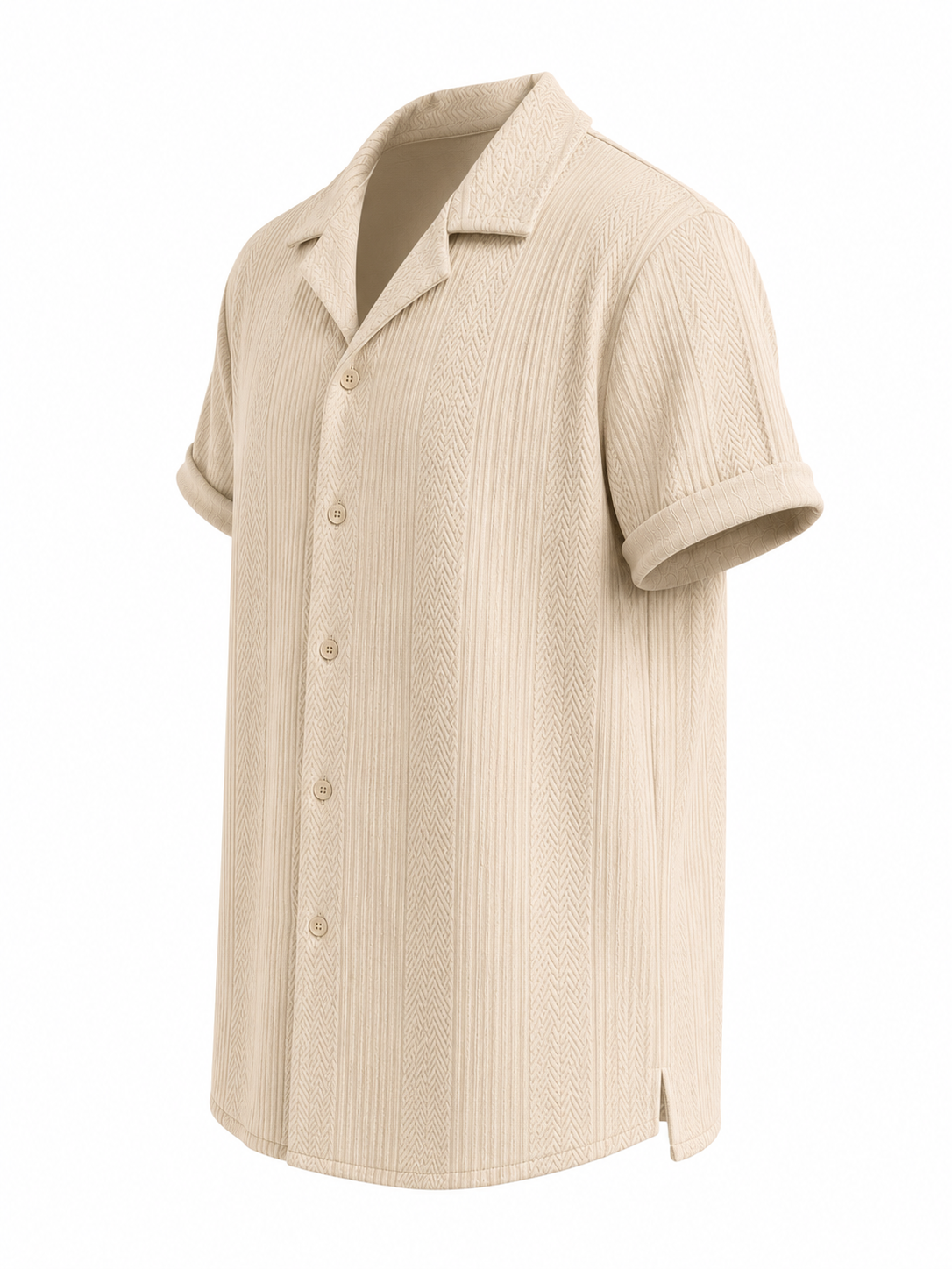 Product Title  T-Shirts USA Men's Premium Beige Textured Shirt