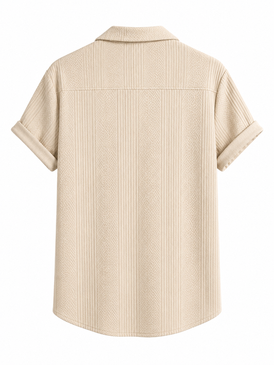 Product Title  T-Shirts USA Men's Premium Beige Textured Shirt