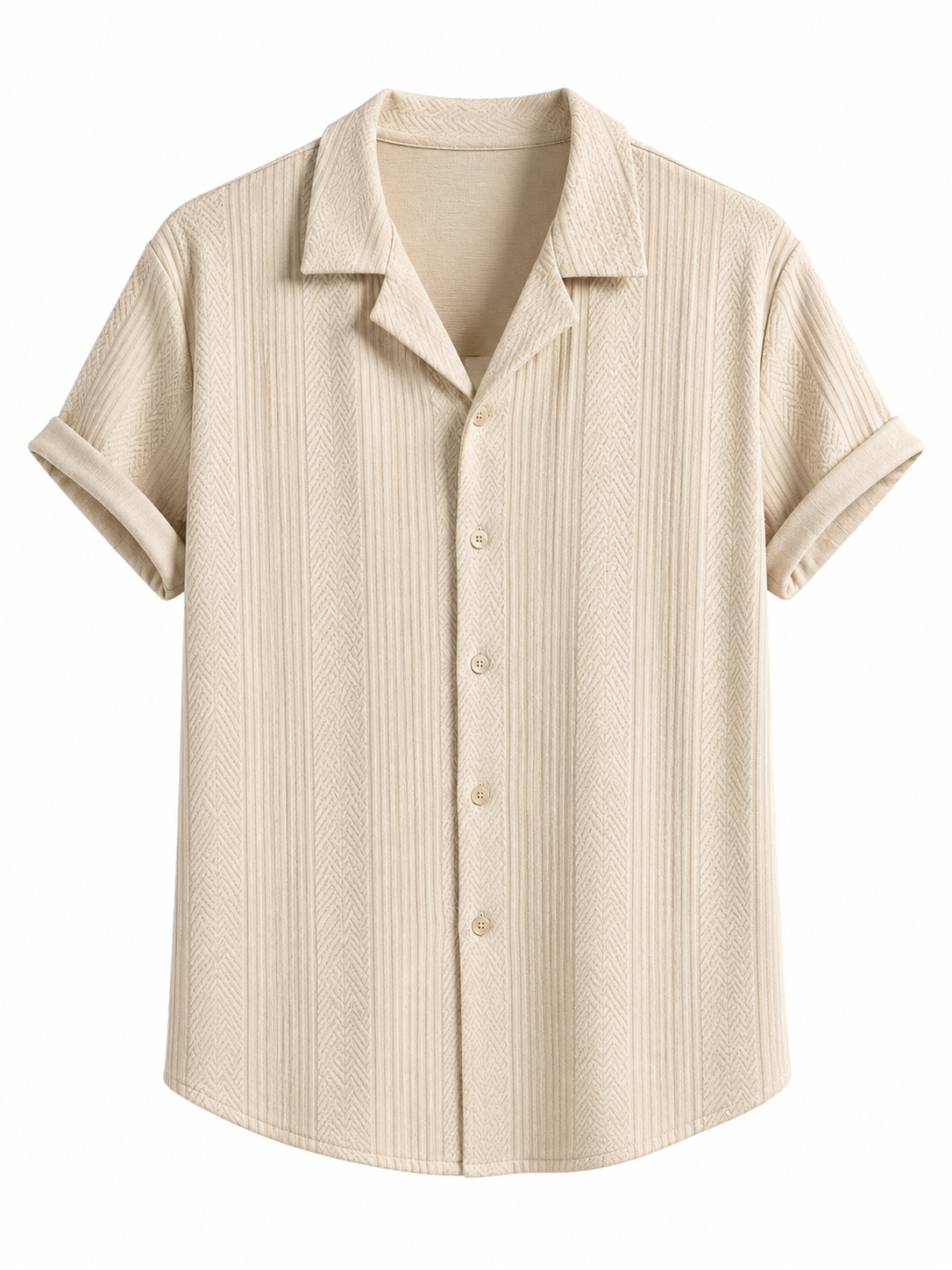 Product Title  T-Shirts USA Men's Premium Beige Textured Shirt
