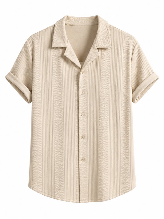 Product Title  T-Shirts USA Men's Premium Beige Textured Shirt