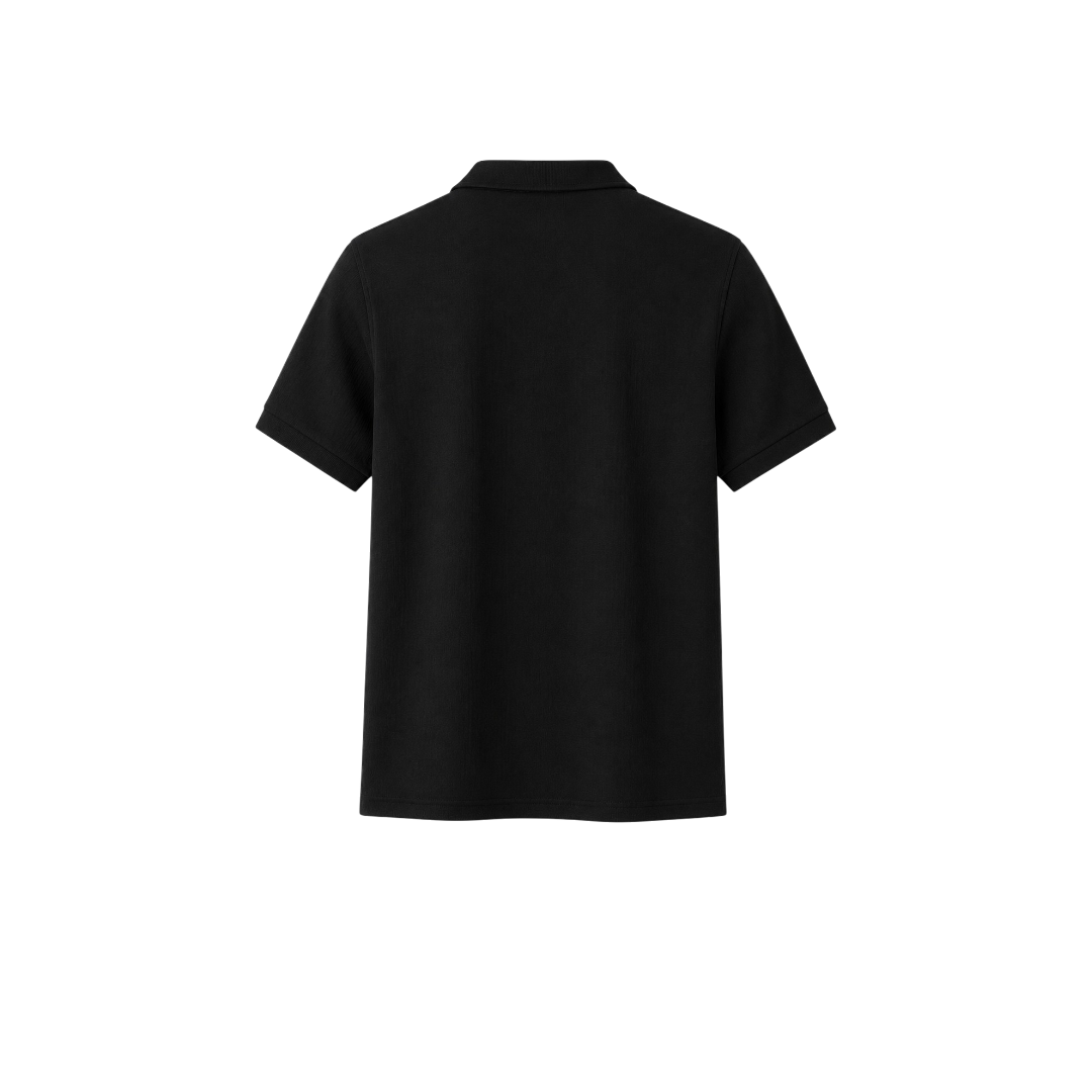 T-Shirts USA Men's Premium Black Half-Zip Polo T-Shirt